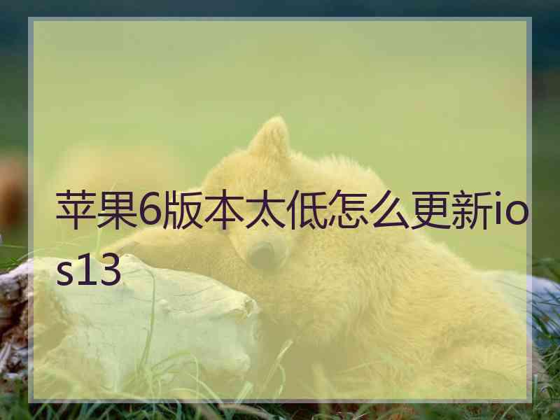 苹果6版本太低怎么更新ios13