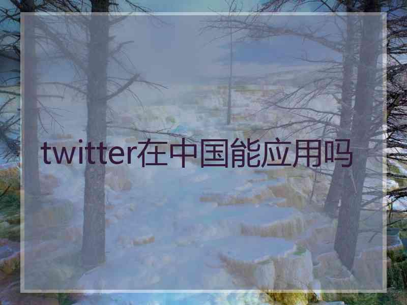 twitter在中国能应用吗