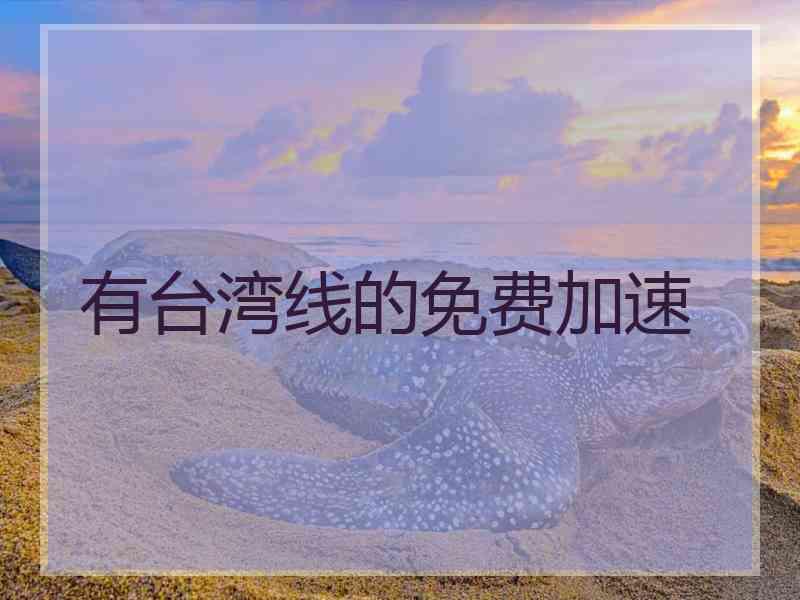 有台湾线的免费加速