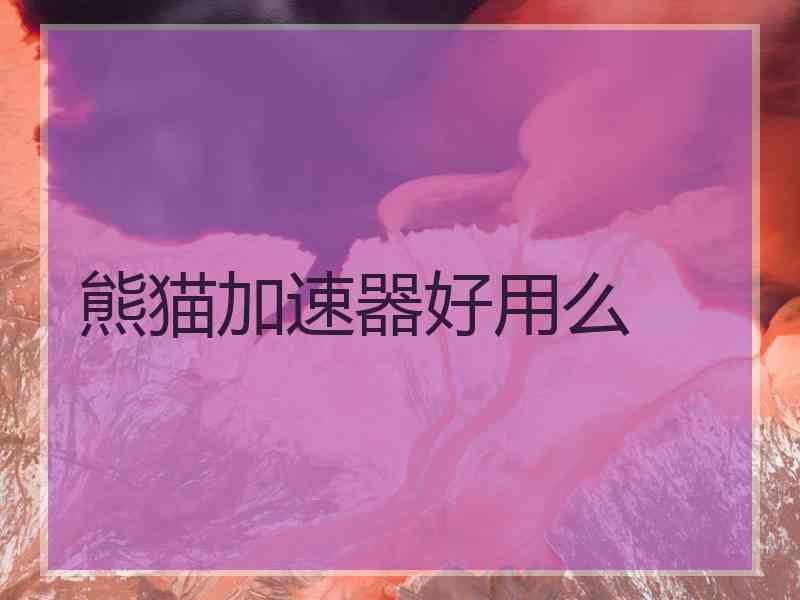 熊猫加速器好用么